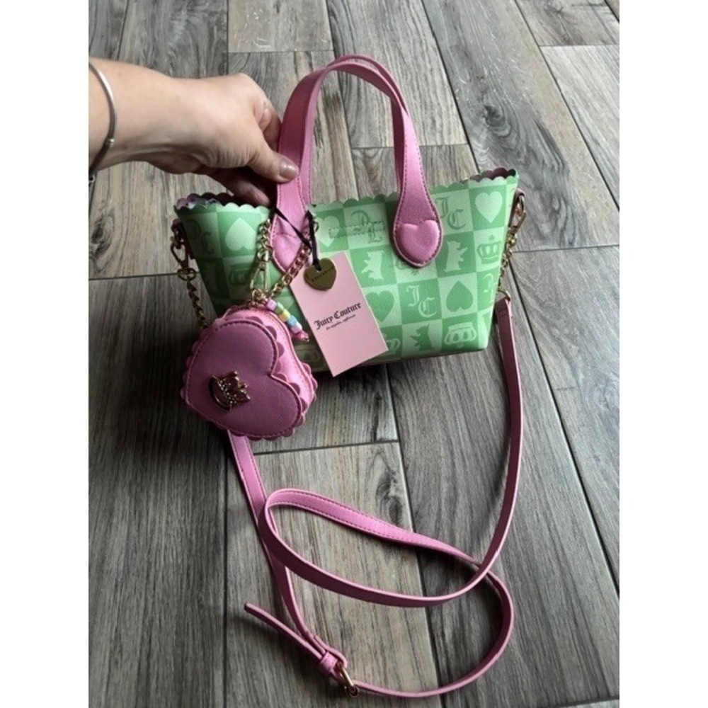 Juicy Couture Sweet Break Time Mini Bag Retro Green Pink Heart Y2K Coquette New